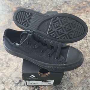 Converse Size 13 NEW Kids Boy's Black Canvas Sneakers